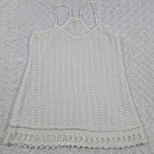 Francesca's White Crochet Swim Cover Up Honeymoon Womens Medium